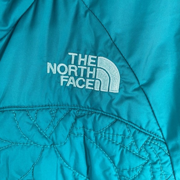 The North Face Puffer Jacket Women's Small Teal Quilted Embroidered - Picture 7 of 10